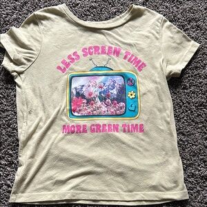 Old Navy Kids Tee - Yellow with Floral TV Design